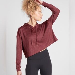 Athleta Uptempo Short Hoodie Top Women’s Size Medium Red